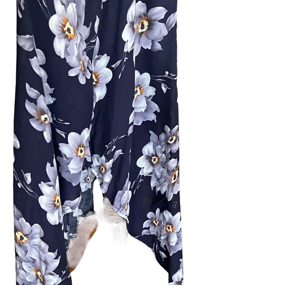 Miss Valley Girl Dress Blue Floral Sleeveless Drawstring Waist Size 8 - Picture 4 of 4